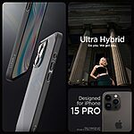 Spigen® Ultra Hybrid για iPhone 15 Pro Max: Θήκη από TPU & Πολυκαρμπονικό με Πιστοποίηση Αντοχής MIL-STD 810G-516.6 – Frost Black - Image 6