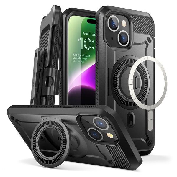 SUPCASE® Unicorn Beetle PRO MAG για iPhone 15: Θήκη MagSafe με Αμερικάνικη Στρατιωτική Πιστοποίηση Αντοχής MIL-STD 810G-516.6 - Black