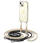 Θήκη Tech-Protect FlexAir Chain Magsafe για iPhone 15 - με 2 x Αποσπώμενα Λουράκια - Μαύρη / Μπεζ