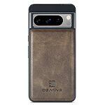 Θήκη Google Pixel 8 Pro DG.MING PU Leather Sockproof Series Πλάτη από σκληρό πλαστικό με επένδυση δερματίνης καφέ