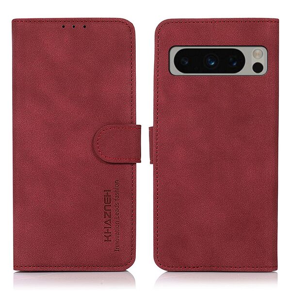 Θήκη Google Pixel 8 Pro KHAZNEH Litchi Retro Texture Leather με βάση στήριξης