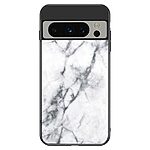 Θήκη Google Pixel 8 Pro OEM σχέδιο Marble με Πλάτη Tempered Glass TPU λευκό