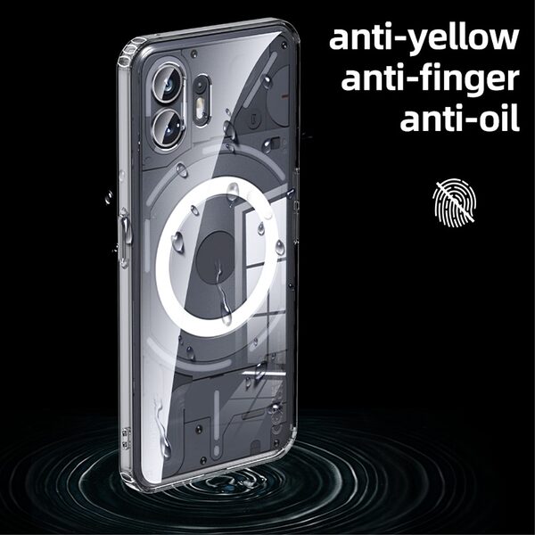 Θήκη Nothing Phone (2) Mad Mask Silicone Sockproof Frame συμβατό με MagSafe φορτιστή Transparent Πλάτη TPU μαύρο - Image 2