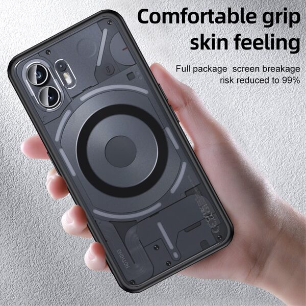 Θήκη Nothing Phone (2) Mad Mask Silicone Sockproof Frame συμβατό με MagSafe φορτιστή Transparent Πλάτη TPU μαύρο - Image 3