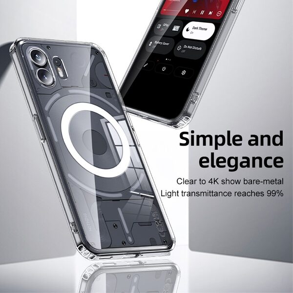 Θήκη Nothing Phone (2) Mad Mask Silicone Sockproof Frame συμβατό με MagSafe φορτιστή Transparent Πλάτη TPU μαύρο - Image 4