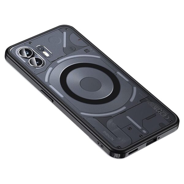 Θήκη Nothing Phone (2) Mad Mask Silicone Sockproof Frame συμβατό με MagSafe φορτιστή Transparent Πλάτη TPU μαύρο
