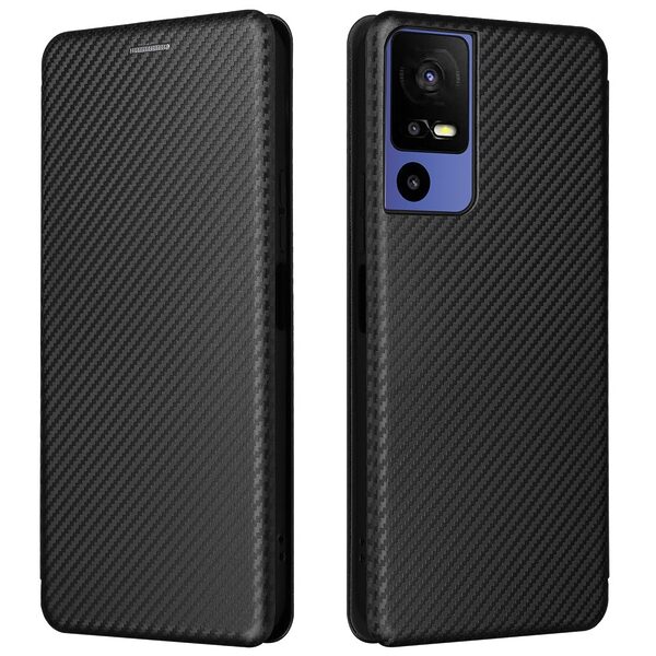 Θήκη TCL 40 SE Mad Mask Σχέδιο carbon fiber texture με βάση στήριξης