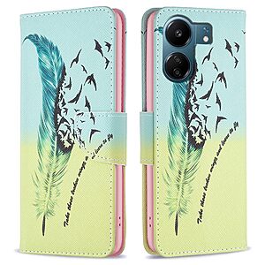 Θήκη Xiaomi Redmi 13C / Poco C65 OEM Feather & Birds με βάση στήριξης