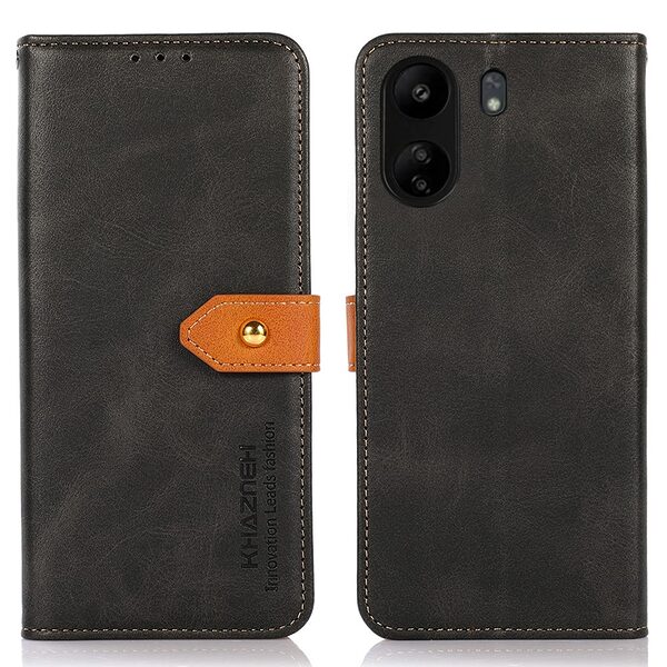 Θήκη Xiaomi Redmi 13C / Poco C65 KHAZNEH Leather Wallet Golden Clasp με βάση στήριξης