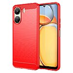 Θήκη Xiaomi Redmi 13C / Poco C65 Mad Mask Brushed TPU Carbon Πλάτη κόκκινο