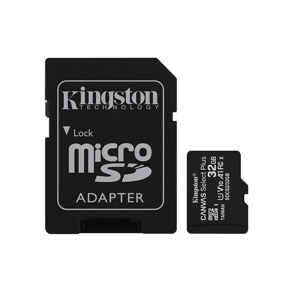 Κάρτα μνήμης Kingston Micro Secure Digital 32GB microSDXC Canvas Select Plus 80R CL10 UHS-I Card + SD Adapter (SDCS2/32GB)