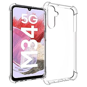 Θήκη Samsung Galaxy M34 5G OEM Silicone Sockproof V10 Anti-Slip Transparent Πλάτη με ενισχυμένες γωνίες TPU