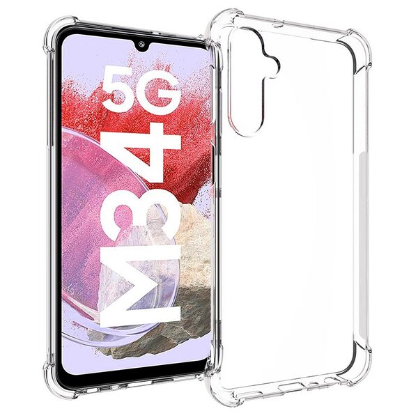 Θήκη Samsung Galaxy M34 5G OEM Silicone Sockproof V10 Anti-Slip Transparent Πλάτη με ενισχυμένες γωνίες TPU