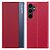 Θήκη Samsung Galaxy S23 FE 5G OEM Half Mirror View Stand Cover με μαγνητικό κούμπωμα από συνθετικό δέρμα κόκκινο