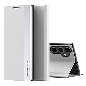 Θήκη Samsung Galaxy S23 FE 5G New Design Leather Stand Cover από συνθετικό δέρμα λευκό
