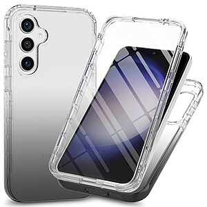 Θήκη Samsung Galaxy S23 FE 5G OEM Transparent Full Cover Case 360° από TPU Frame μαύρο