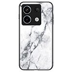 Θήκη Xiaomi Redmi Note 13 Pro 5G OEM σχέδιο Marble με Πλάτη Tempered Glass TPU λευκό