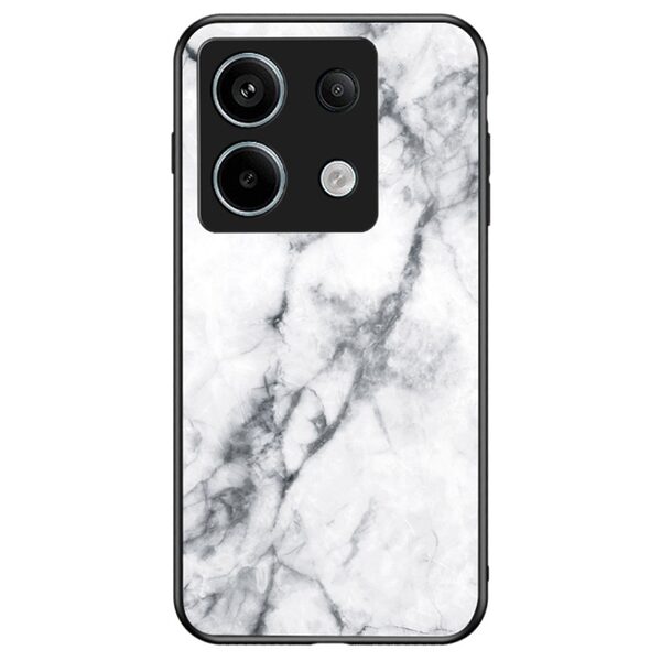 Θήκη Xiaomi Redmi Note 13 Pro 5G OEM σχέδιο Marble με Πλάτη Tempered Glass TPU λευκό