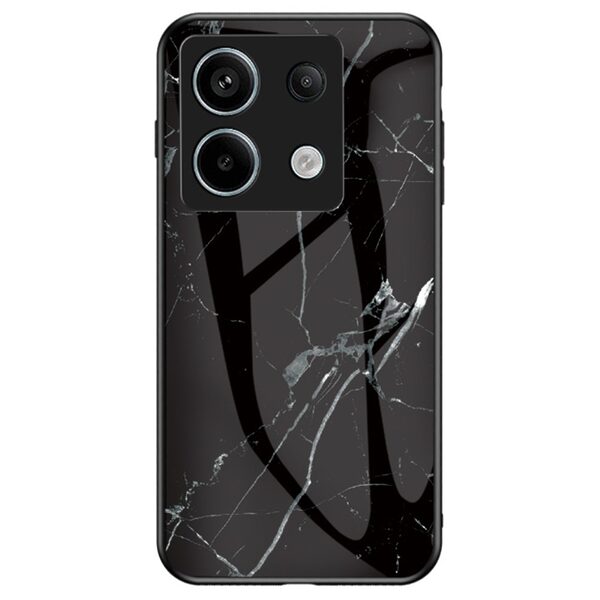 Θήκη Xiaomi Redmi Note 13 Pro 5G OEM σχέδιο Marble με Πλάτη Tempered Glass TPU μαύρο