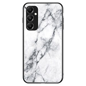 Θήκη Samsung Galaxy A05s OEM σχέδιο Marble με Πλάτη Tempered Glass TPU λευκό