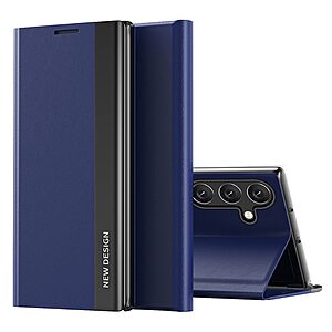 Θήκη Samsung Galaxy A15 4G / A15 5G New Design Leather Stand Cover από συνθετικό δέρμα μπλε σκούρο