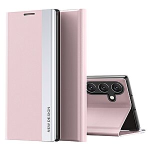 Θήκη Samsung Galaxy A15 4G / A15 5G New Design Leather Stand Cover από συνθετικό δέρμα ροζ