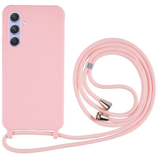 Θήκη Samsung Galaxy A25 5G OEM Soft Silicone Sockproof v3 πλάτη με κορδόνι από αντικραδασμικό TPU ροζ