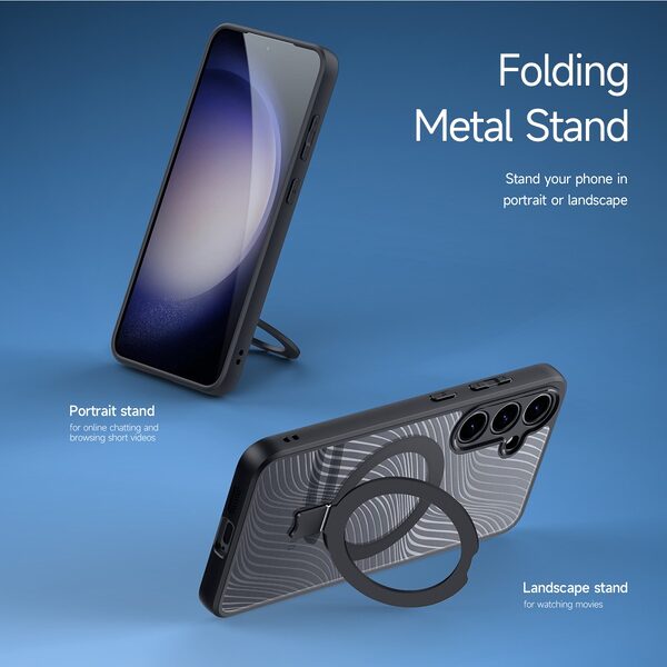 Θήκη Samsung Galaxy S24 5G DUX DUCIS Aimo Kickstand Series συμβατό με MagSafe φορτιστή - Ανθεκτική στις Πτώσεις μαύρο - Image 4