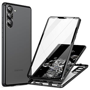 Θήκη Samsung Galaxy S24 5G Mad Mask Metal Frame Series με μαγνητικό μεταλλικό πλαίσιο και διπλό Tempered Glass για προστασία 360° μοιρών μαύρο
