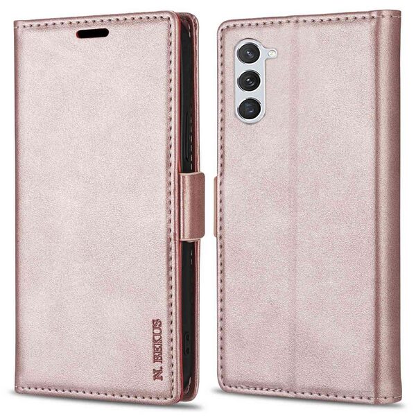 Θήκη Samsung Galaxy S24 5G N.BEKUS Litchi Retro Texture Leather με βάση στήριξης