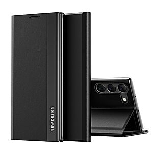 Θήκη Samsung Galaxy S24 5G New Design Leather Stand Cover από συνθετικό δέρμα μαύρο