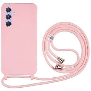 Θήκη Samsung Galaxy S24 5G OEM Soft Silicone Sockproof v3 πλάτη με κορδόνι από αντικραδασμικό TPU ροζ