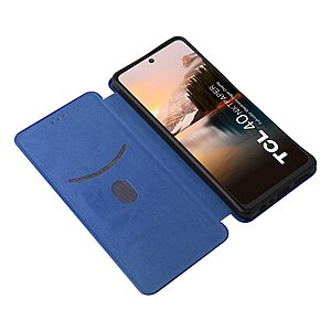 υποδοχή καρτών και μαγνητικό κούμπωμα Flip Wallet από συνθετικό δέρμα και εσωτερικό TPU μπλε