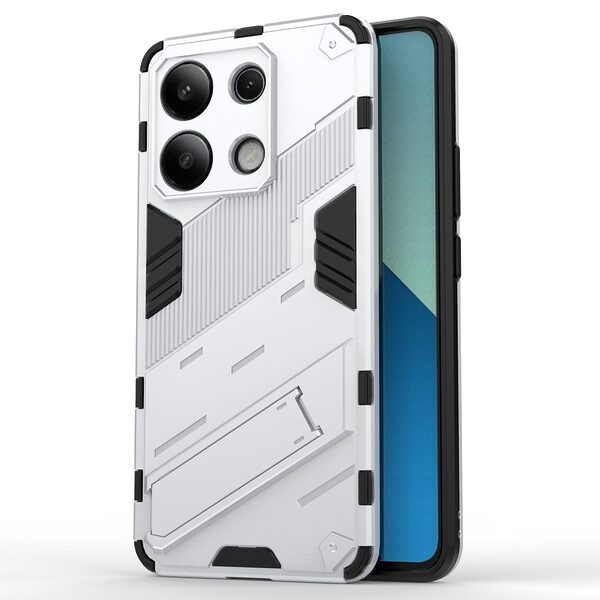 Θήκη Xiaomi Redmi Note 13 4G Mad Mask Πλάτη Shockproof Armor Series 2 με ποδαράκι Βάση στήριξης TPU λευκό