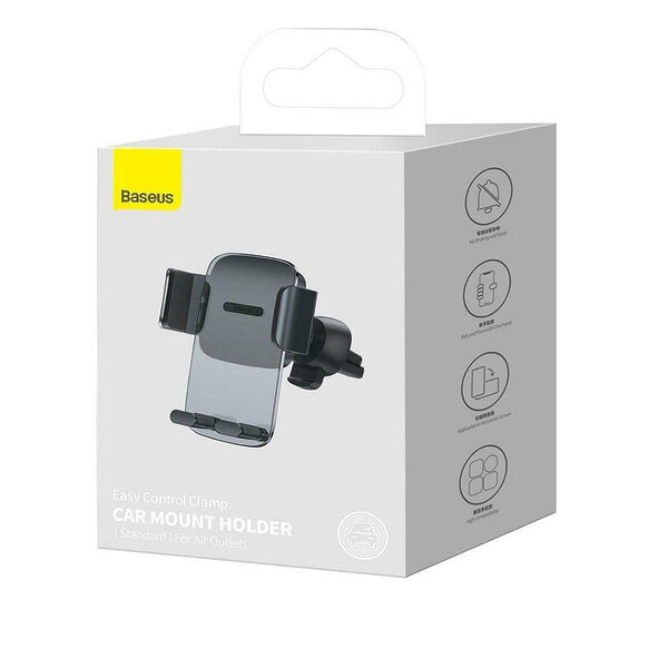 Baseus Car Mount Easy Control Clamp Holder (Air Outlet Version) Black (SUYK000101) (BASSUYK000101) - Image 1