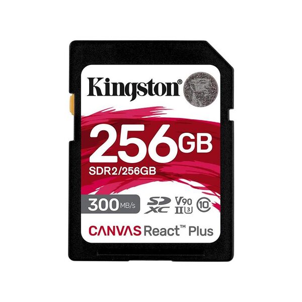Kingston Canvas React Plus SDXC 256GB Class 10 U3 V90 UHS-II (SDR2/256GB) (KINSDR2-256GB) - Image 1