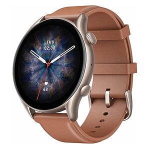 Amazfit GTR 3 Pro Aluminium Αδιάβροχο Smartwatch με Παλμογράφο Brown Leather (W2040OV3N) (XIAW2040OV3N)