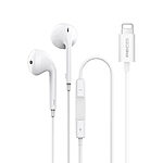 Ακουστικά RECCI REP-L28 για iPhone Earbuds Handsfree Lightning λευκό