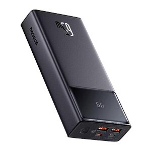 Baseus Power Bank Star-Lord, 20000mAh 65W + USB - USB-C cable (Black) (P10022906113-00) (BASP10022906113-00)