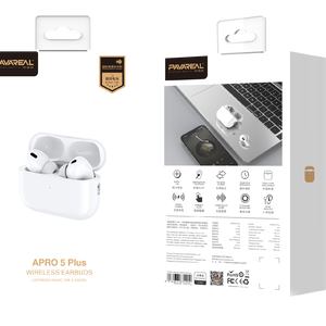 Ασύρματα Aκουστικά Bluetooth PAVAREAK APro 5 Plus earbuds λευκό