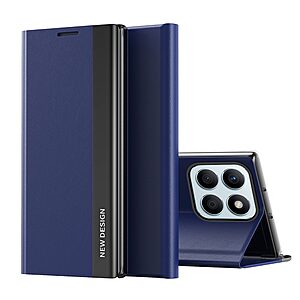 Θήκη Honor X8b New Design Leather Stand Cover από συνθετικό δέρμα μπλε σκούρο