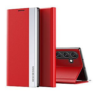 Θήκη Samsung Galaxy A35 5G New Design Leather Stand Cover από συνθετικό δέρμα κόκκινο