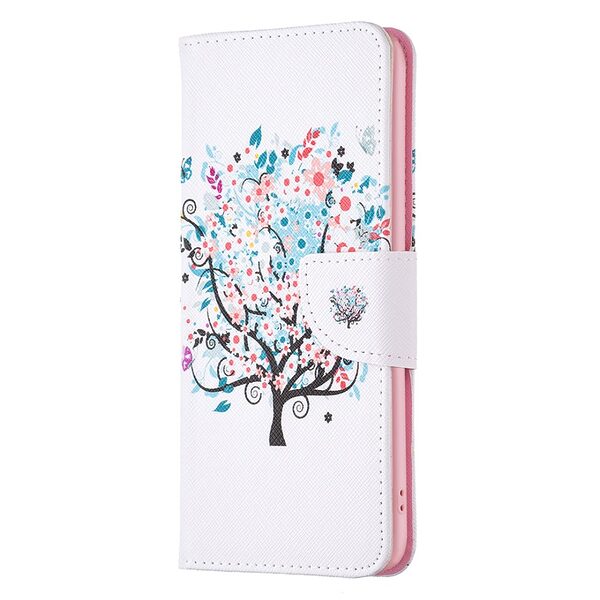 Θήκη Samsung Galaxy A55 5G OEM Flowered Tree με βάση στήριξης, υποδοχές καρτών και μαγνητικό κούμπωμα Flip Wallet από συνθετικό δέρμα και TPU - Image 4