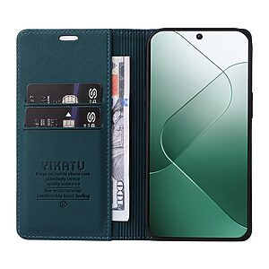 υποδοχή καρτών και μαγνητικό κούμπωμα Flip Wallet από συνθετικό δέρμα και TPU πράσινο