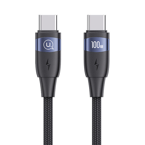 Καλώδιο φόρτισης Fast Charging & Data USAMS U85 Aluminum Alloy Type-C σε Type-C PD 100W  1.2m (SJ632USB01) μαύρο