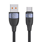 Καλώδιο φόρτισης Fast Charging & Data USAMS U85 Aluminum Alloy USB-A σε Type-C 6A 1.2m (SJ630USB01) μαύρο