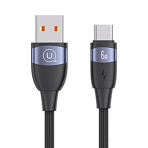 Καλώδιο φόρτισης Fast Charging & Data USAMS U85 Aluminum Alloy USB-A σε Type-C 6A 1.2m (SJ630USB01) μαύρο