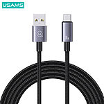 Καλώδιο Φόρτισης Fast Charging και Data USAMS Sufeng Series Aluminum Alloy USB-A σε Type-C 3A 0.25m (SJ680USB01) μαύρο