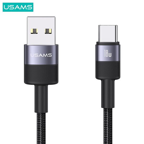 Καλώδιο φόρτισης και data USAMS SY Series Aluminum Alloy USB-A σε Type-C 3A 1.2m (SJ718USB01) μαύρο