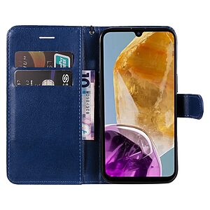 υποδοχή καρτών και μαγνητικό κούμπωμα Flip Wallet από συνθετικό δέρμα και εσωτερικό TPU μπλε